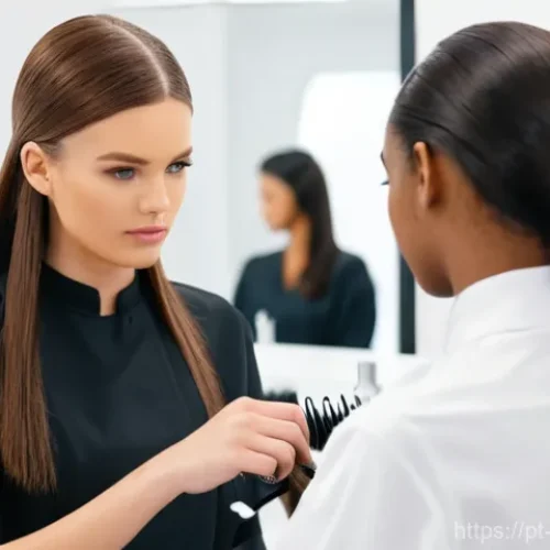 헤어디자이너 국가자격증 준비 팁 - **Prompt 1: Mastering Precision Haircutting**
    "A young adult female hairstylist, dressed in a ch...